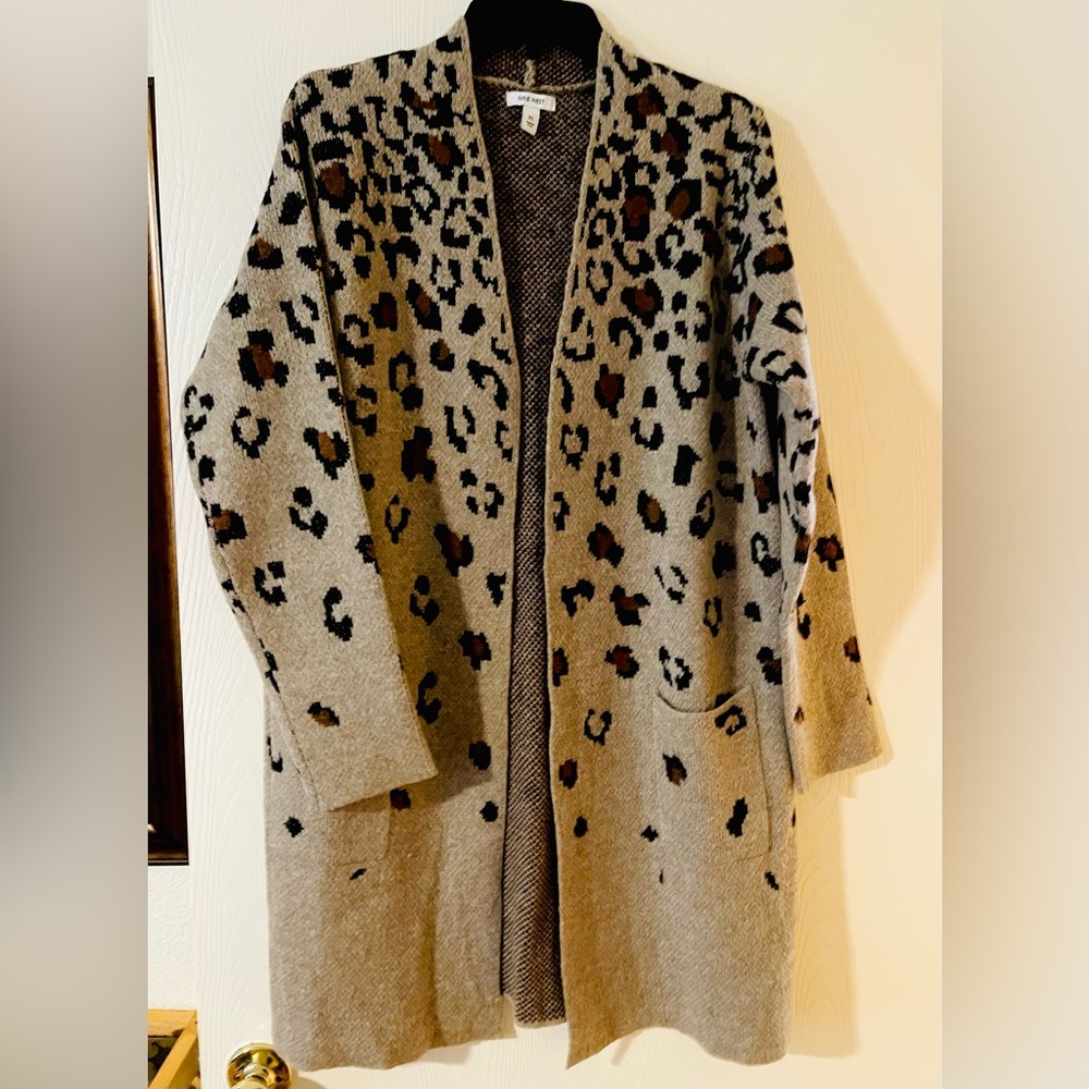 Leopard Print Women's Sweater Jacket/Coat